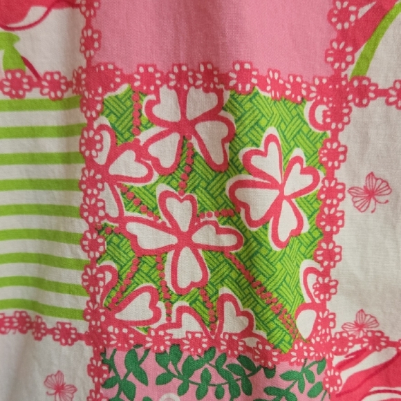 Lilly Pulitzer Pink and Green Patchwork Capris - Size 8 - Picture 4 of 5